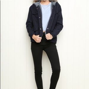 Brandy Melville Navy Sherpa lined jacket